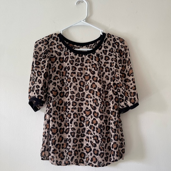 A New Day | Target |  Leopard Semi Sheer Blouse - Picture 1 of 9